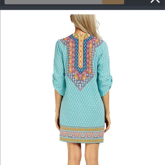 Turqouise Pink Boho Tribal Kaftan XXL NWT - Picture 10 of 10